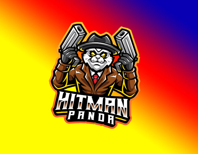design panda mascot  logo with express delivery