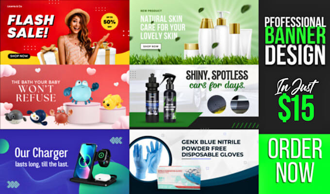 make attractive, professional shopify, ebay, etsy banner ads