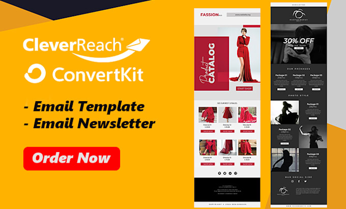 design kit or convertkit and cleverreach email template newsletter