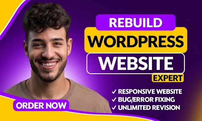 rebuild or redesign your wordpress website with elementor