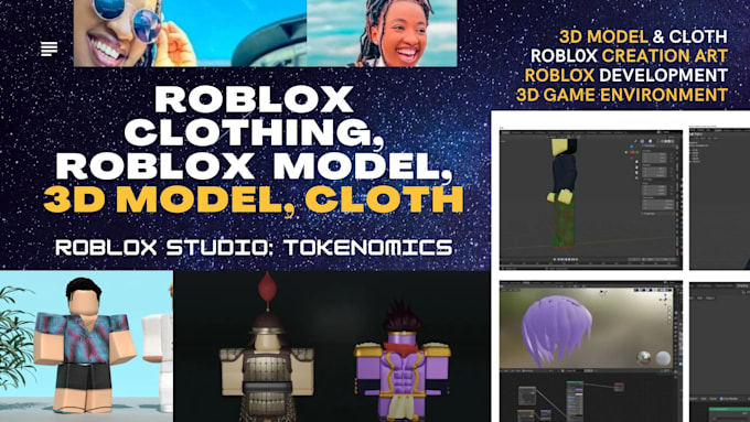 Do 3d models cloth for your roblox game texture anything by