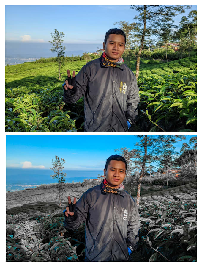can make your photo background color like urbex people mode