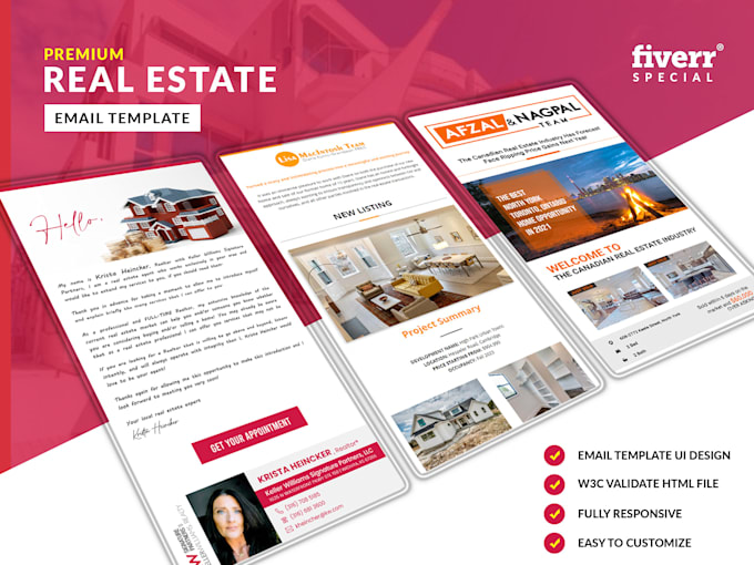 Design real estate email template responsive html newsletter email