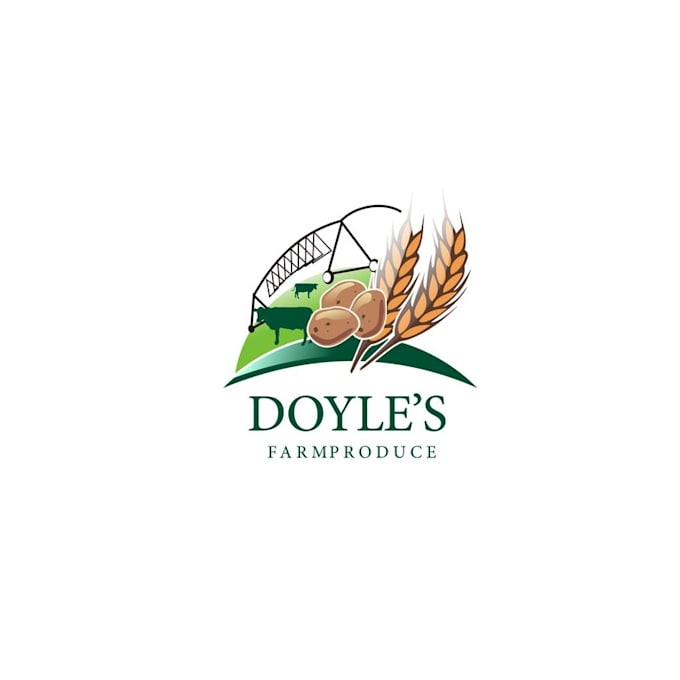 Do excellent amazing nice doyles farm produce logo with package by