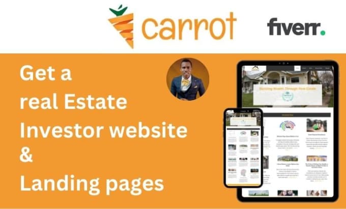 Create investor carrot real estate website oncarrot landing page by
