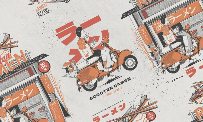 design vintage retro illustration for t shirt or merchandise