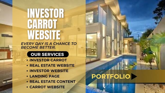 Design real estate website investor website carrot website by
