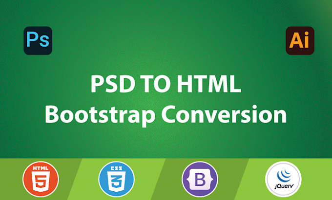 Convert psd to html responsive with bootstrap5 by Raishulislamdev | Fiverr