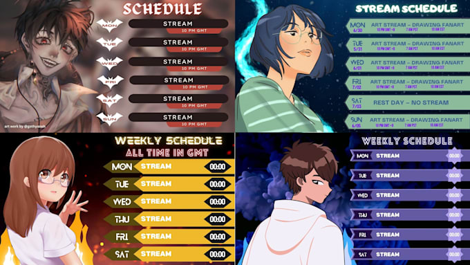 make a custom stream schedule in canva