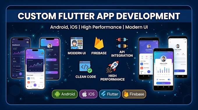 develop a custom flutter app for ios and android