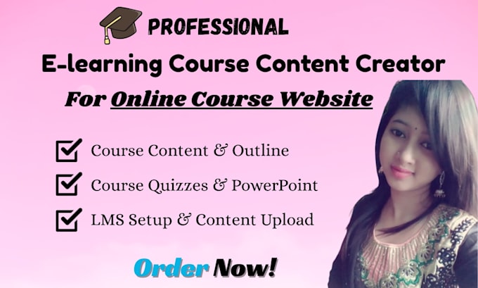 be your elearning course content creator for the online course website