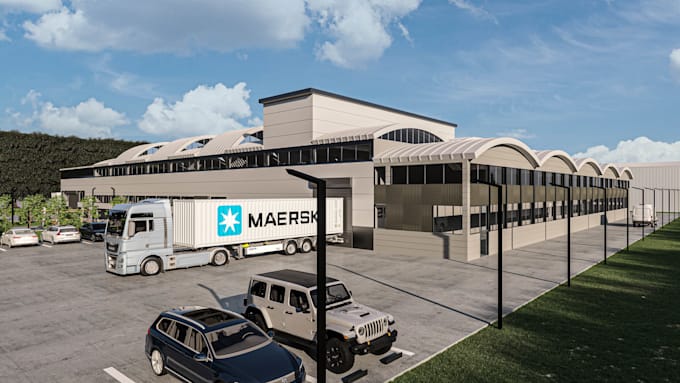 design and 3d modelling warehouse, factory, industrial spaces