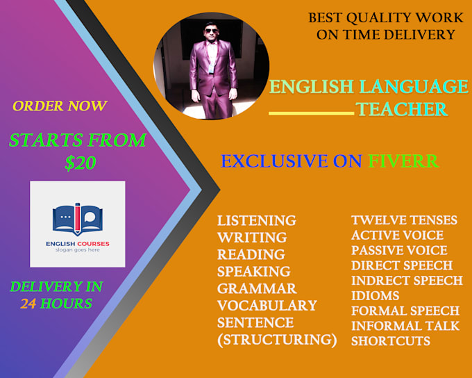 teach you the english language professionally
