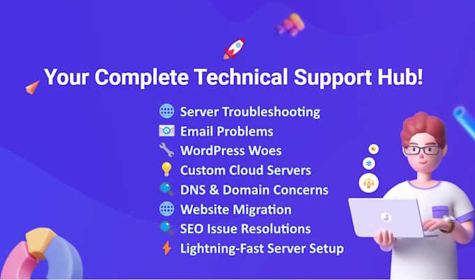fix your technical issues for your website, server, emails, dns, domain, SEO