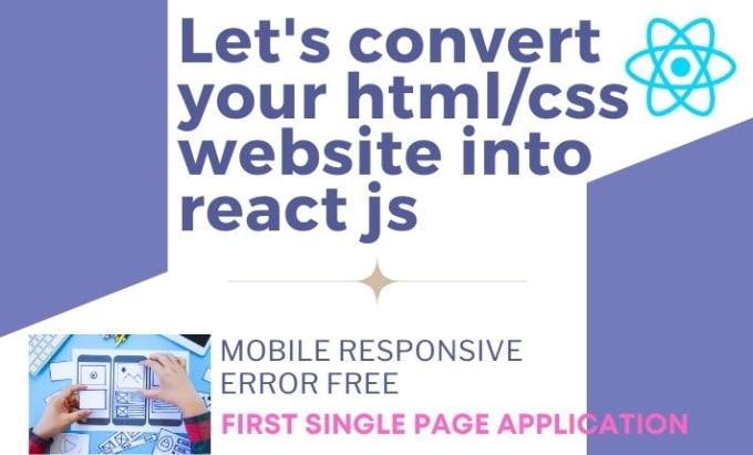 Convert, html, css website into react js web app by Shamim_5 | Fiverr