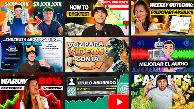 create trading, investing thumbnails eyecatching