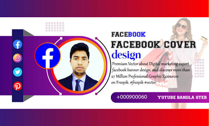 design professional facebook cover instagram ads or cover