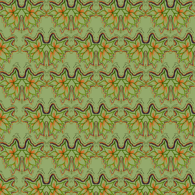 design motif by hand and its repeat pattern