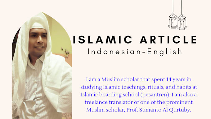 write islamic article in english and indonesian