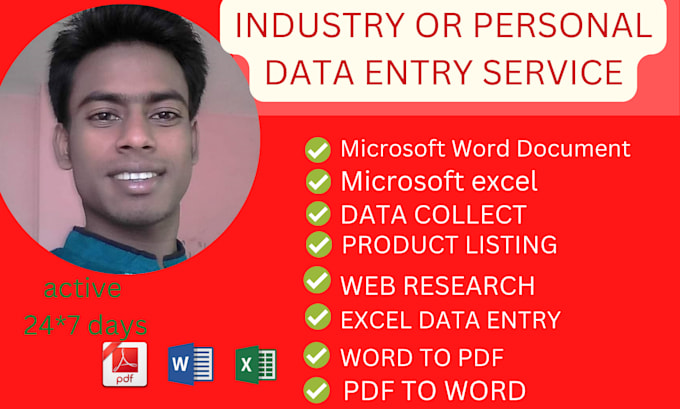 do internet research, data collection, data entry