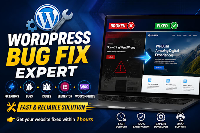 fix wordpress issues, fix wordpress website