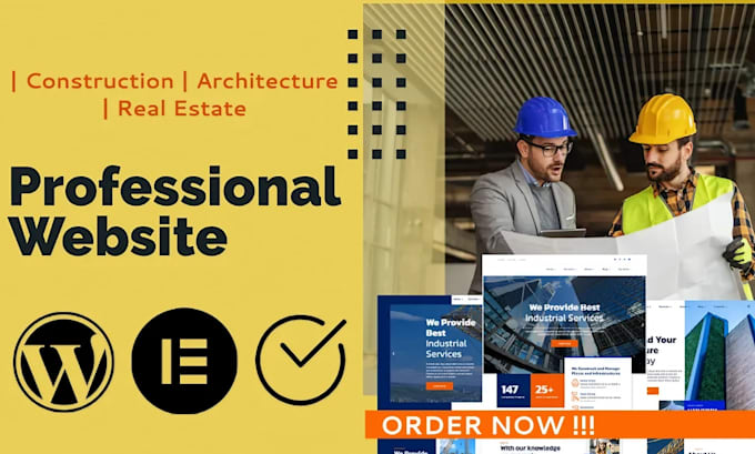 design a professional wordpress website for construction, architecture, or real