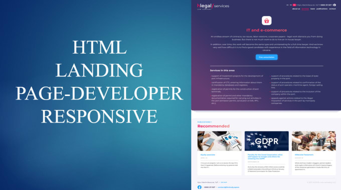 Build landing page using html css js by Shevanov_vlad | Fiverr
