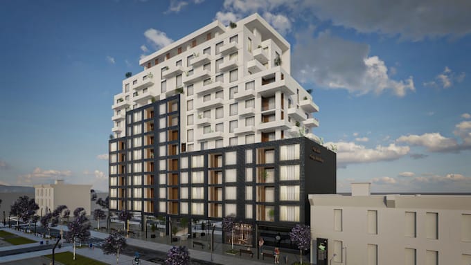 Professional Rendered Building Do professional architecture rendering by Vivstudio | Fiverr