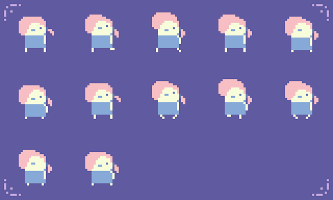 create pixel art character sprite sheet for your game