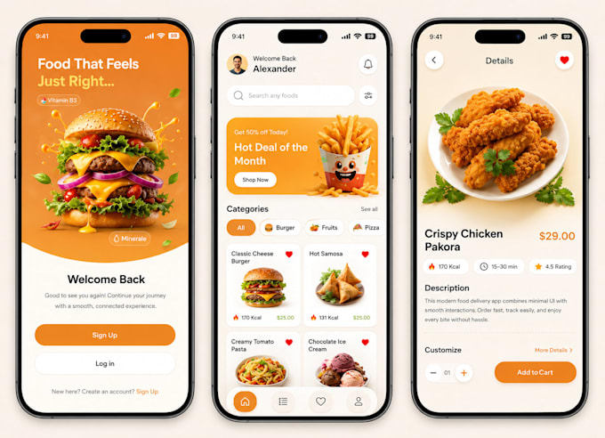 do mobile app UI design in android and ios in figma