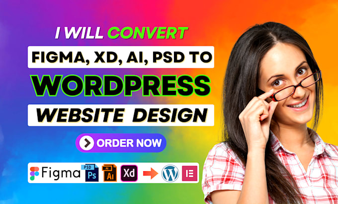 convert figma to wordpress, PSD to wordpress, figma to elementor or acf, divi