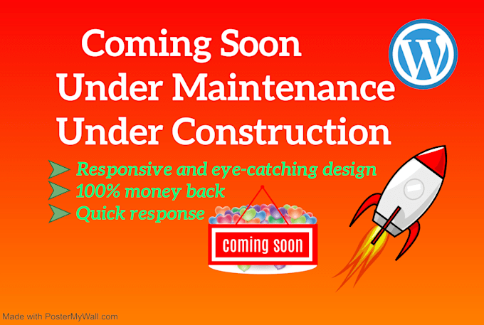 create coming soon, under maintenance or under construction page for website
