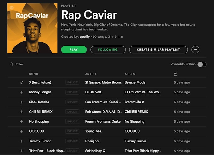 spotify music playlist