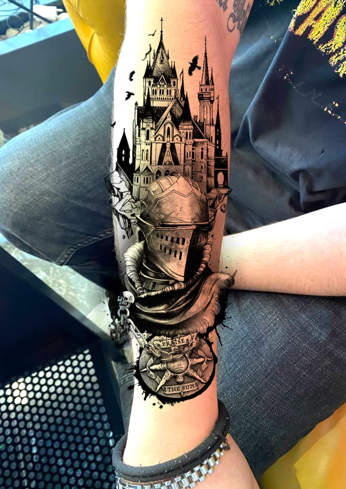 15 Gorgeous Fantasy Castle Tattoos  Tattoodo