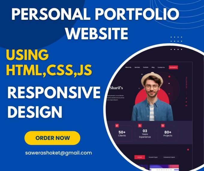 Design a personal portfolio website using pure html css js by ...