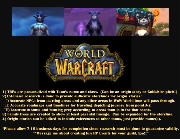 Create your wow trp by Writing_libra Fiverr