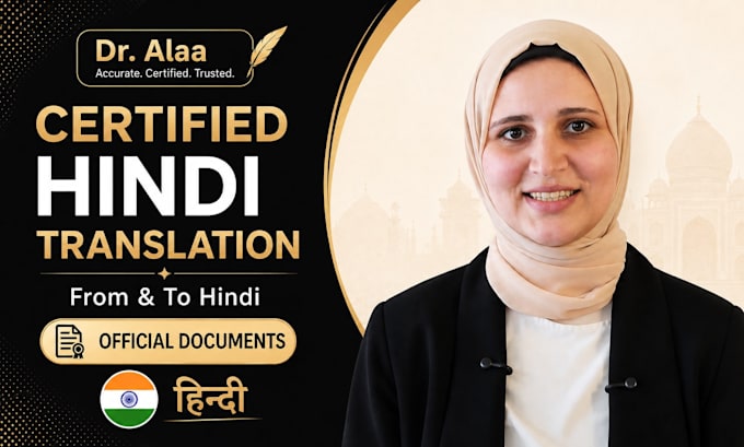 do certified hindi translation for uscis, immigration and legal documents