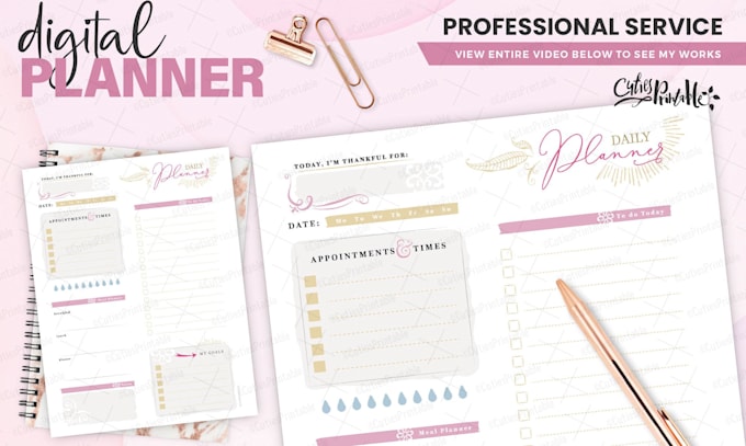 design any journal, planner, invoice in PDF file