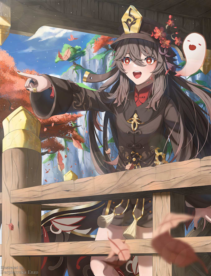 draw anime illustration or splash art illustration
