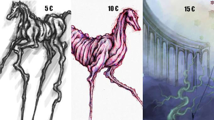draw fantasy creatures, character design, fantasy landscape