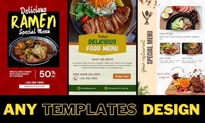 Design professional any food menu restaurant flyer or price list other ...