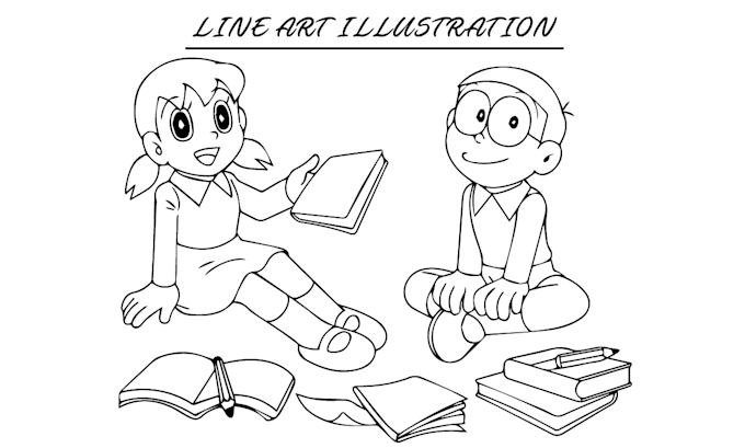 draw vector line art illustration