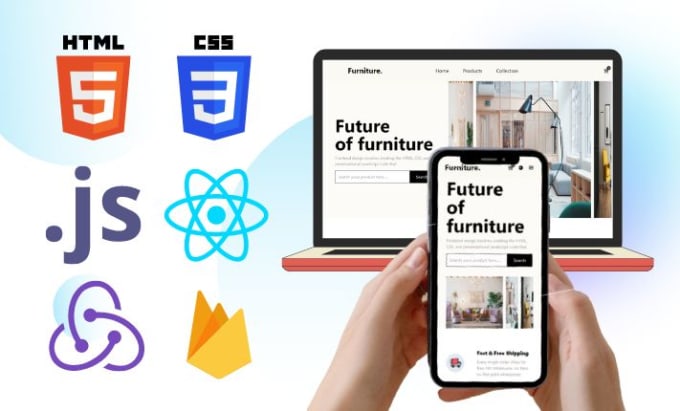 Modern web page design using react js or html css js by Developer1sakib ...