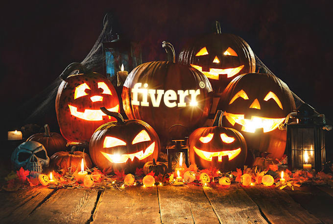 carve your logo or text on halloween pumpkin in photoshop