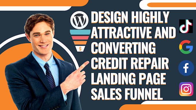 Design attractive and highly converting credit repair landing page