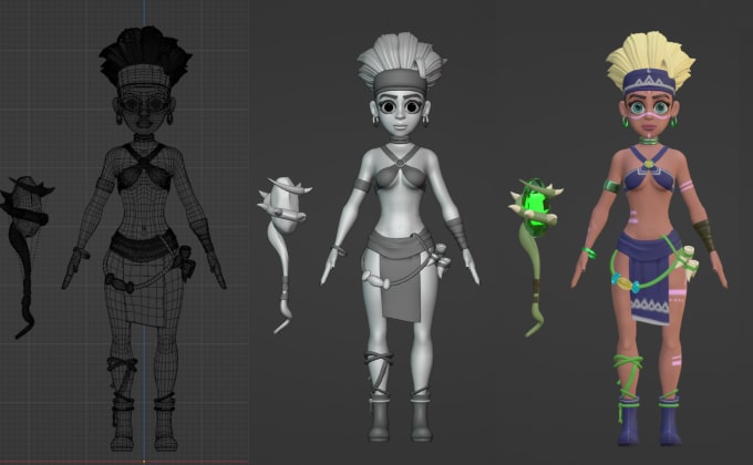 do 3d character modeling in blender