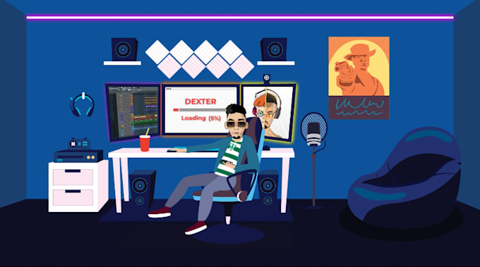 create a promote animation for you by using 2d characters
