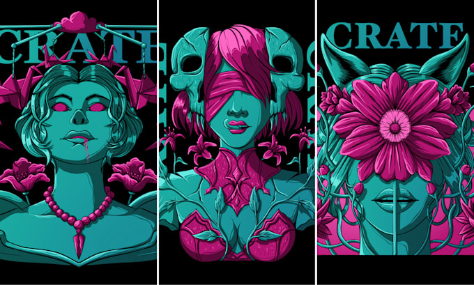 draw art digital illustration for t shirt