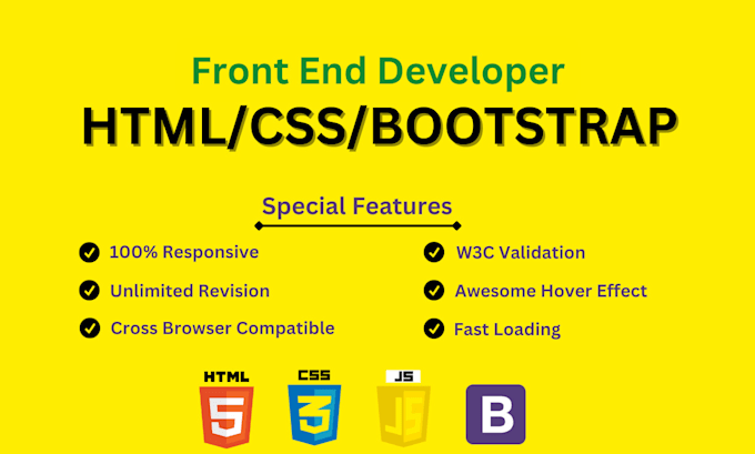 Be your front end developer and designer html css bootstrap by ...