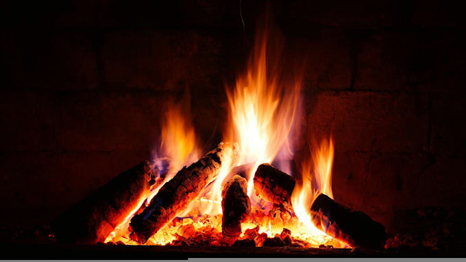 create relaxing fireplace meditation video with fire crackle